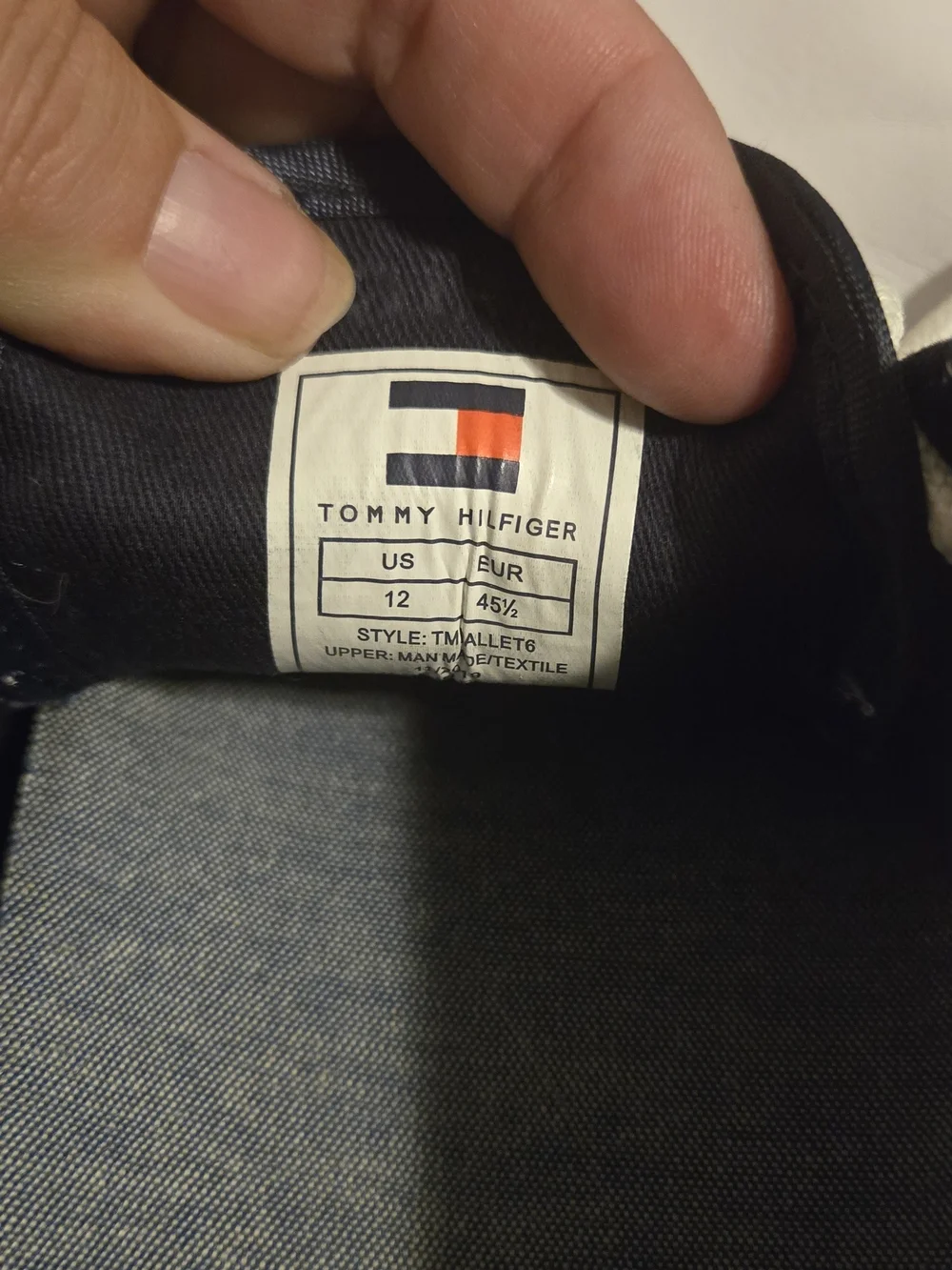 Tommy Hilfiger White Men’s Leather Boat Shoes with Navy Lining